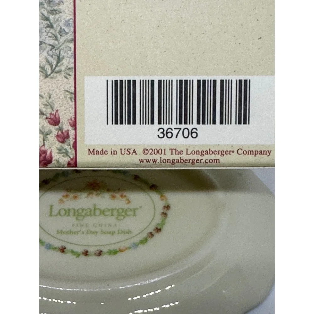 Longaberger Soap Dish Fine China Mother's Day Floral Pattern Scalloped Edge
